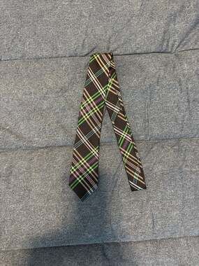 Ben Sherman Skinny Plaid Silk Tie Multicolor Check
